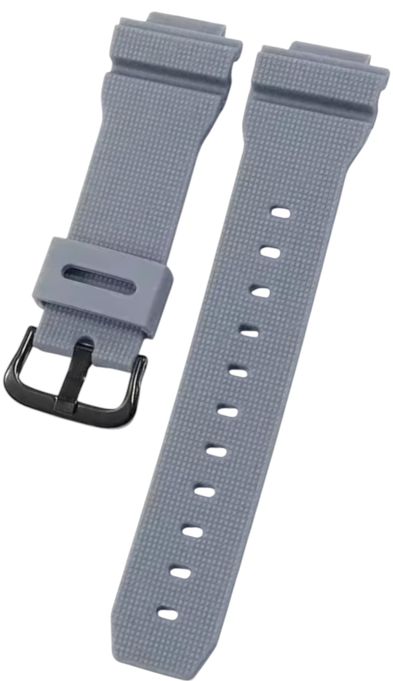 Ремінець для годинника Casio DW-5600 STime 22-2 (Каучук) Рифлений Сірий